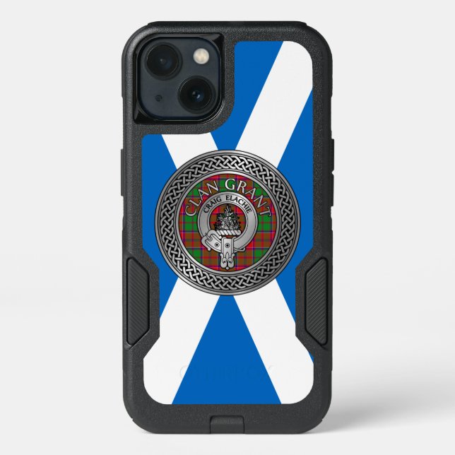 Clan Grant Crest & Tartan Knot Otterbox iPhone Case (Back)