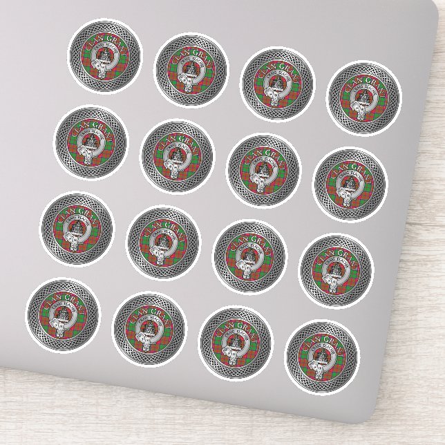 Clan Grant Crest & Tartan Knot Sticker (Detail)