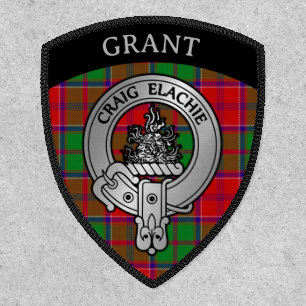 Clan Grant Crest & Tartan Shield Patch