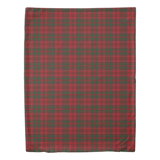 Clan Grant Scottish Accents Red Green Tartan Duvet Cover (Front)