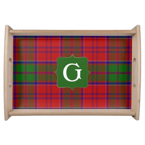 Clan Grant Tartan Plaid Monogram Serving Tray