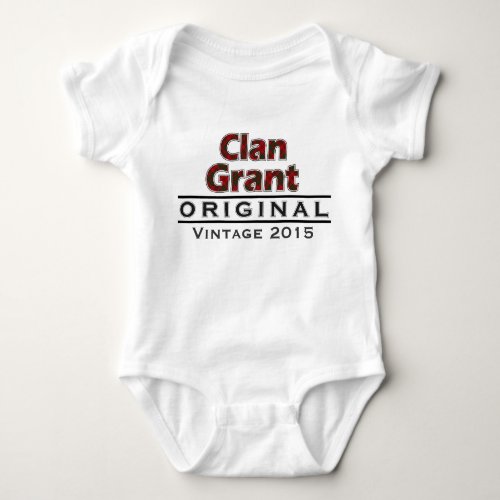 Clan Grant Vintage Customize Your Birthyear Baby Bodysuit
