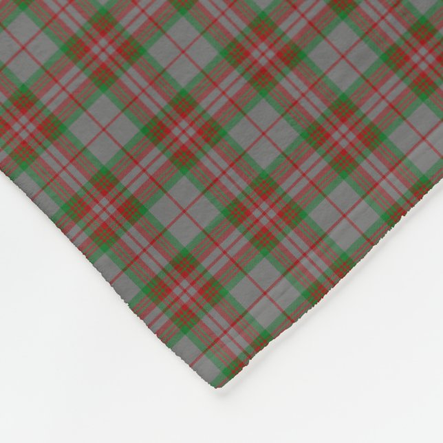 Clan Gray Tartan Fleece Blanket (Corner)