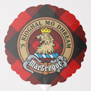 Clan Gregor Crest over Rob Roy Tartan Balloon