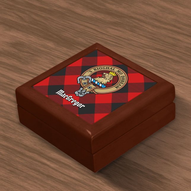 Clan Gregor Crest over Rob Roy Tartan Gift Box (Creator Uploaded)