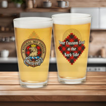 Clan Gregor Crest over Rob Roy Tartan Glass