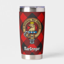 Clan Gregor Crest over Rob Roy Tartan Insulated Tumbler
