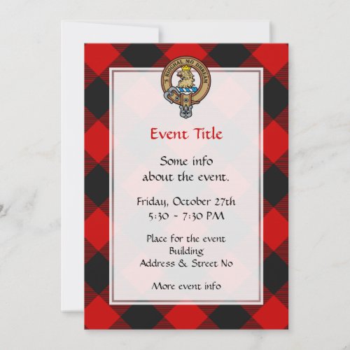 Clan Gregor Crest over Rob Roy Tartan Invitation