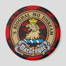 Clan Gregor Crest over Rob Roy Tartan Magnet