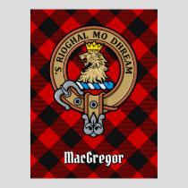 Clan Gregor Crest over Rob Roy Tartan Poster