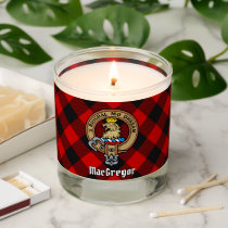 Clan Gregor Crest over Rob Roy Tartan Scented Candle