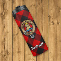 Clan Gregor Crest over Rob Roy Tartan Thermal Tumbler