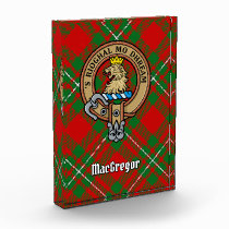 Clan Gregor Crest over Tartan Acrylic Award
