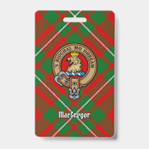 Clan Gregor Crest over Tartan Badge