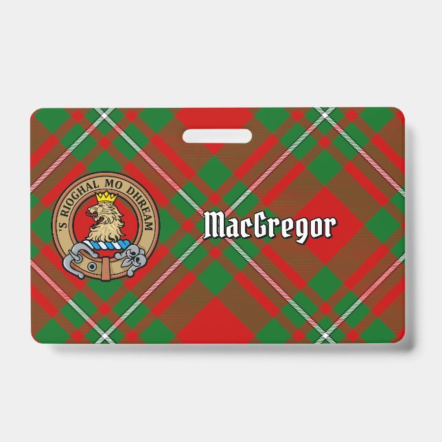 Clan Gregor Crest over Tartan Badge (Front)