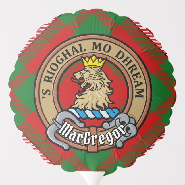 Clan Gregor Crest over Tartan Balloon (Front)