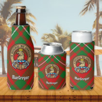 Clan Gregor Crest over Tartan Bottle Cooler