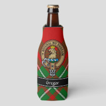 Clan Gregor Crest over Tartan Bottle Cooler