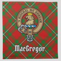 Clan Gregor Crest over Tartan Cloth Napkin