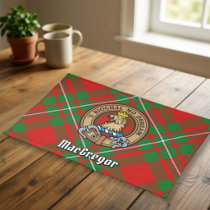Clan Gregor Crest over Tartan Cloth Placemat