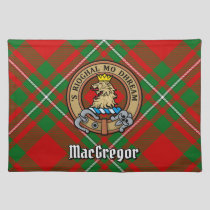 Clan Gregor Crest over Tartan Cloth Placemat
