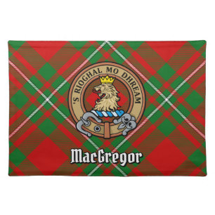 Clan Gregor Crest over Tartan Cloth Placemat