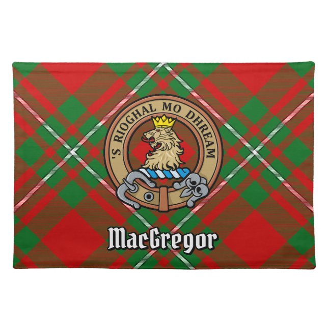 Clan Gregor Crest over Tartan Cloth Placemat (Front)