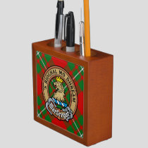 Clan Gregor Crest over Tartan Desk Organizer