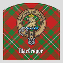 Clan Gregor Crest over Tartan Door Sign
