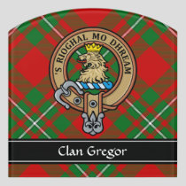 Clan Gregor Crest over Tartan Door Sign