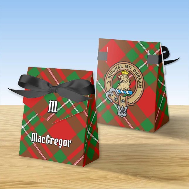 Clan Gregor Crest over Tartan Favor Box (Creator Uploaded)