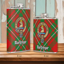 Clan Gregor Crest over Tartan Flask