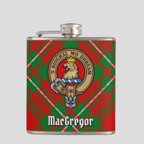 Clan Gregor Crest over Tartan Flask