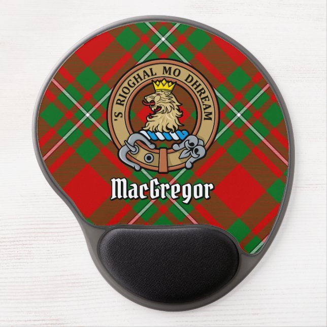Clan Gregor Crest over Tartan Gel Mouse Pad (Front)