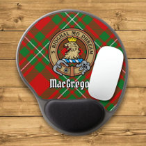 Clan Gregor Crest over Tartan Gel Mouse Pad
