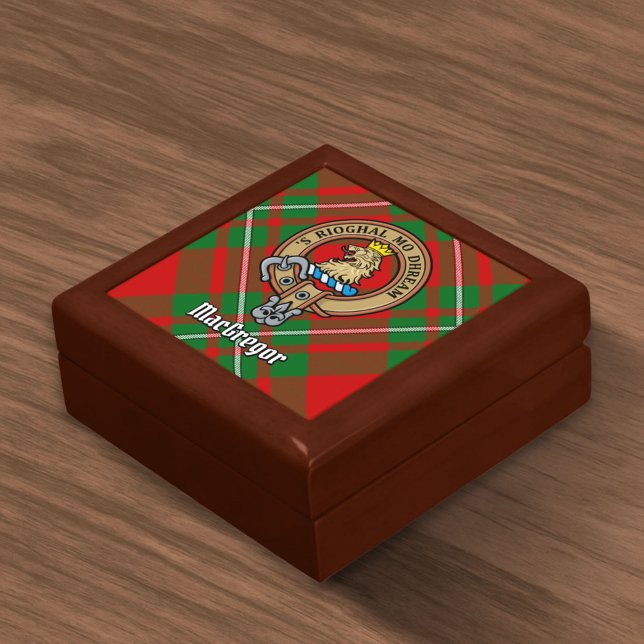 Clan Gregor Crest over Tartan Gift Box (Creator Uploaded)