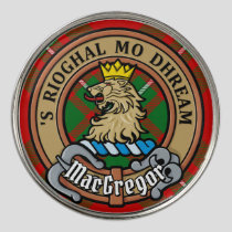 Clan Gregor Crest over Tartan Golf Ball Marker