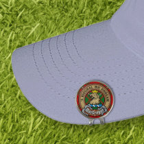 Clan Gregor Crest over Tartan Golf Hat Clip