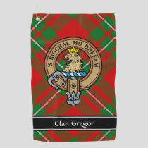 Clan Gregor Crest over Tartan Golf Towel