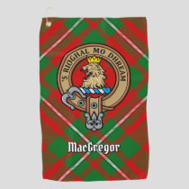 Clan Gregor Crest over Tartan Golf Towel
