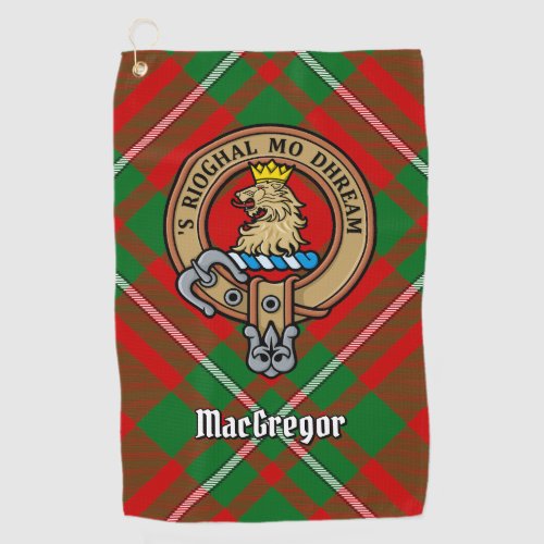 Clan Gregor Crest over Tartan Golf Towel