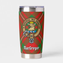 Clan Gregor Crest over Tartan Insulated Tumbler