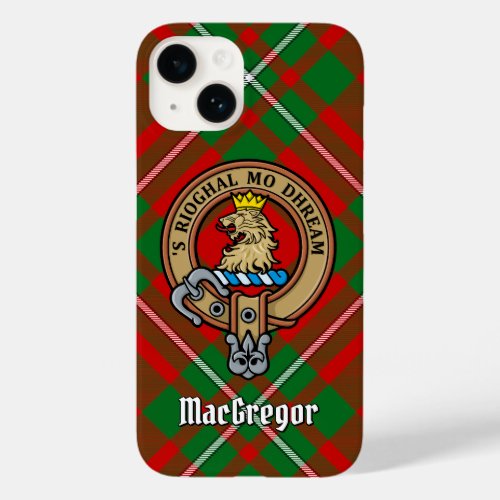 Clan Gregor Crest over Tartan iPhone Case