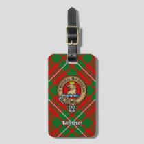 Clan Gregor Crest over Tartan Luggage Tag