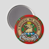 Clan Gregor Crest over Tartan Magnet