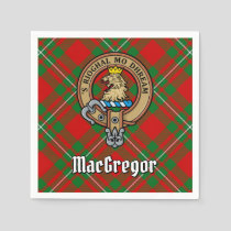 Clan Gregor Crest over Tartan Napkins