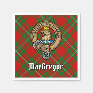 Clan Gregor Crest over Tartan Napkins