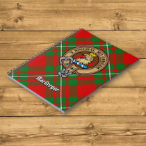 Clan Gregor Crest over Tartan Notebook