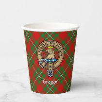 Clan Gregor Crest over Tartan Paper Cups