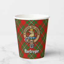 Clan Gregor Crest over Tartan Paper Cups